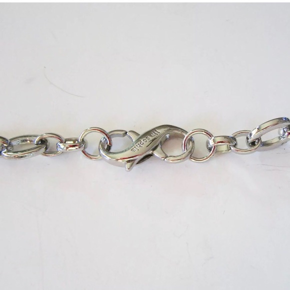 New Lia Sophia InfinitMe Necklace in Smoky Gray faceted resin stones- 18” silver - Picture 7 of 11